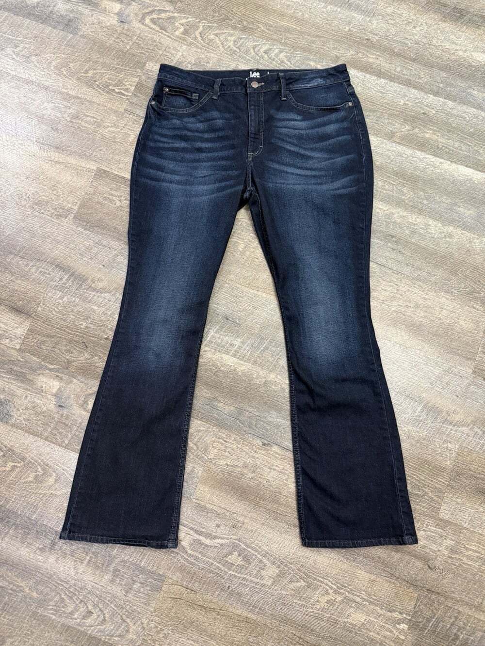Lee Womens Blue Bootcut Jeans Stretch Denim Comfort Mid Rise Size 16 Excellent